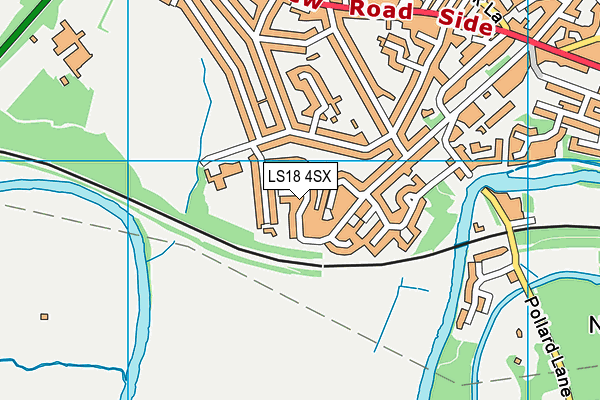 LS18 4SX map - OS VectorMap District (Ordnance Survey)