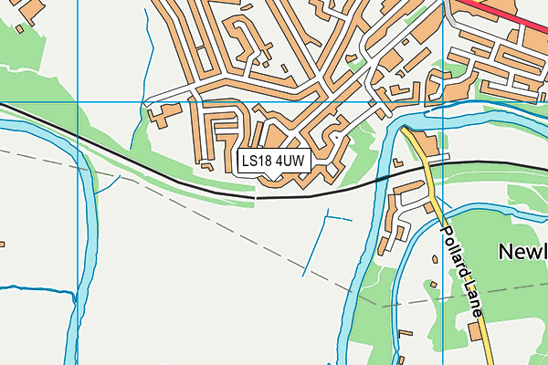 LS18 4UW map - OS VectorMap District (Ordnance Survey)