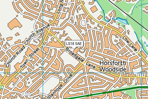 LS18 5AE map - OS VectorMap District (Ordnance Survey)