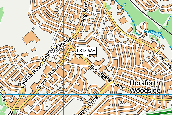 LS18 5AF map - OS VectorMap District (Ordnance Survey)