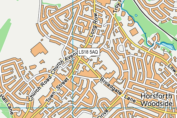 LS18 5AQ map - OS VectorMap District (Ordnance Survey)
