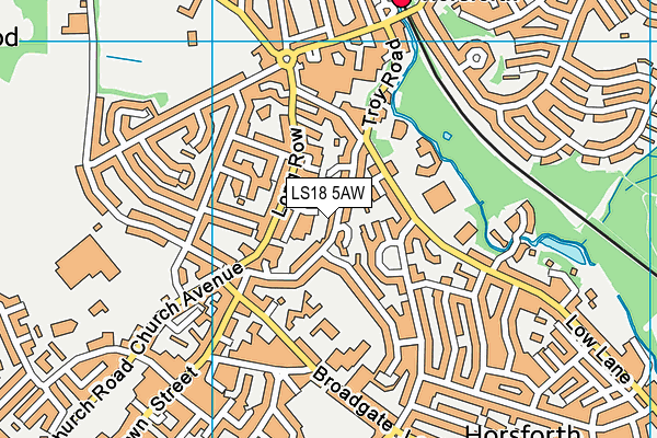 LS18 5AW map - OS VectorMap District (Ordnance Survey)