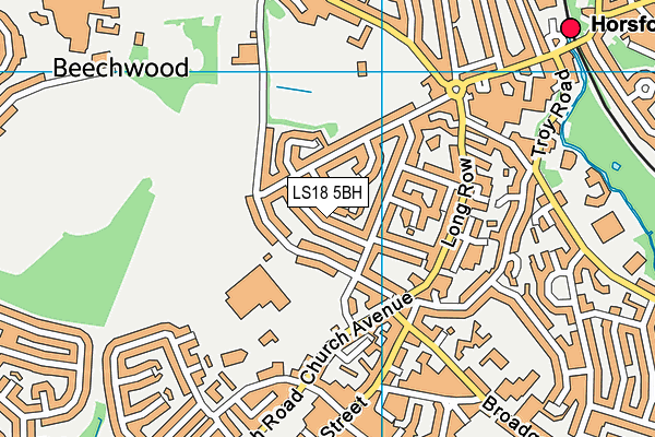 LS18 5BH map - OS VectorMap District (Ordnance Survey)