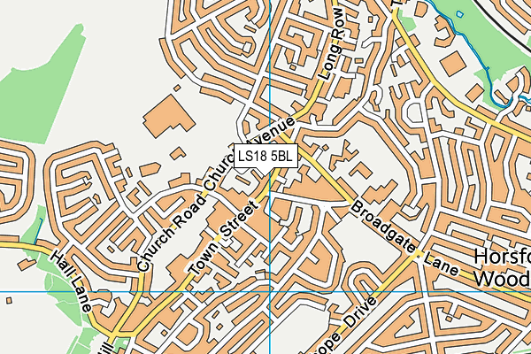 LS18 5BL map - OS VectorMap District (Ordnance Survey)
