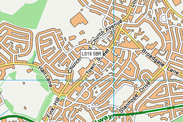 LS18 5BR map - OS VectorMap District (Ordnance Survey)