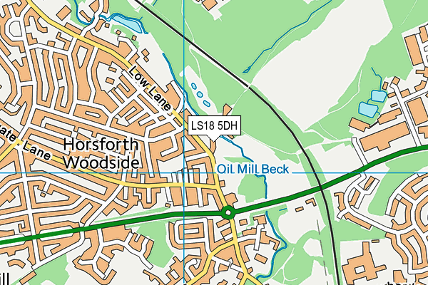 LS18 5DH map - OS VectorMap District (Ordnance Survey)