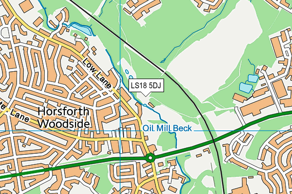 LS18 5DJ map - OS VectorMap District (Ordnance Survey)