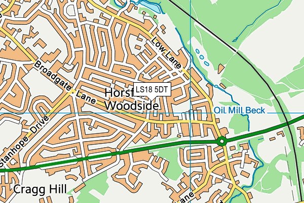 LS18 5DT map - OS VectorMap District (Ordnance Survey)
