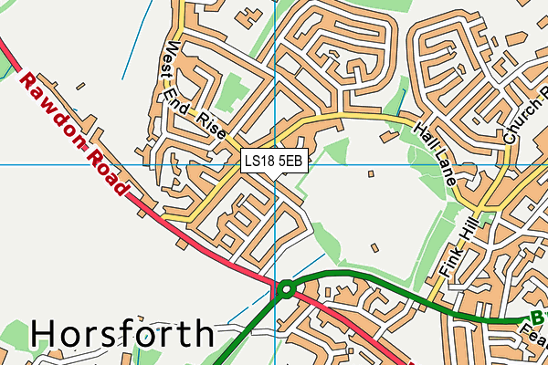 LS18 5EB map - OS VectorMap District (Ordnance Survey)