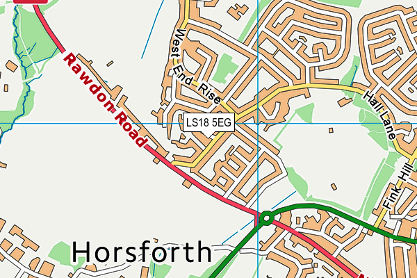 LS18 5EG map - OS VectorMap District (Ordnance Survey)