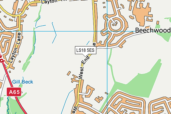 LS18 5ES map - OS VectorMap District (Ordnance Survey)