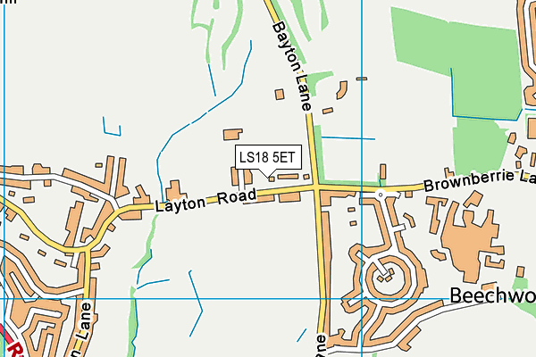 LS18 5ET map - OS VectorMap District (Ordnance Survey)