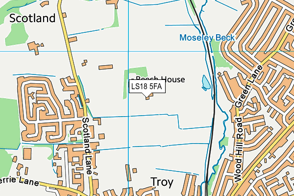 LS18 5FA map - OS VectorMap District (Ordnance Survey)