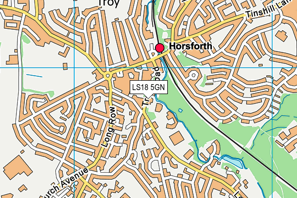 LS18 5GN map - OS VectorMap District (Ordnance Survey)