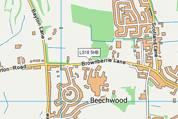 LS18 5HB map - OS VectorMap District (Ordnance Survey)