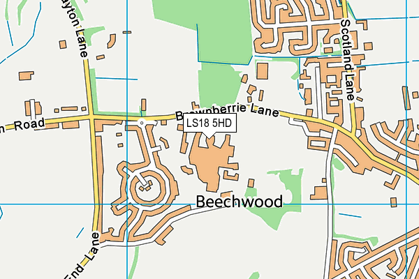 Leeds Trinity University (Trinity Fitness) map (LS18 5HD) - OS VectorMap District (Ordnance Survey)