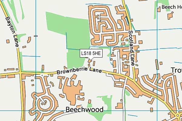 LS18 5HE map - OS VectorMap District (Ordnance Survey)