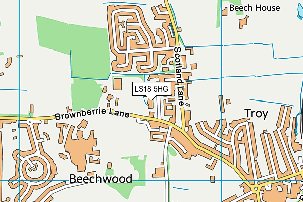 LS18 5HG map - OS VectorMap District (Ordnance Survey)