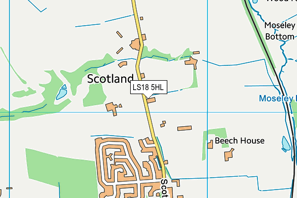 LS18 5HL map - OS VectorMap District (Ordnance Survey)