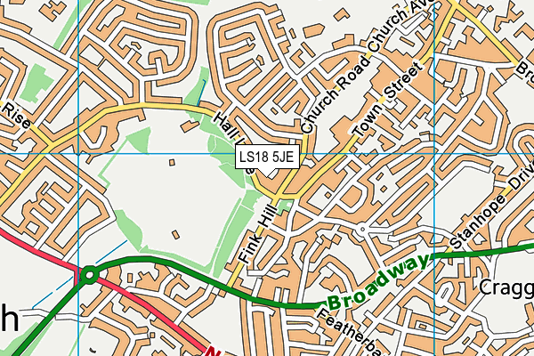 LS18 5JE map - OS VectorMap District (Ordnance Survey)