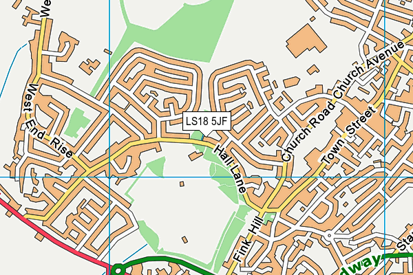 LS18 5JF map - OS VectorMap District (Ordnance Survey)