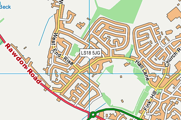 LS18 5JG map - OS VectorMap District (Ordnance Survey)