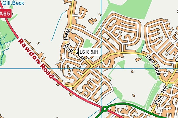 LS18 5JH map - OS VectorMap District (Ordnance Survey)