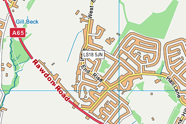 LS18 5JN map - OS VectorMap District (Ordnance Survey)