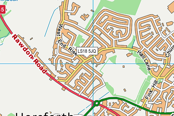 LS18 5JQ map - OS VectorMap District (Ordnance Survey)