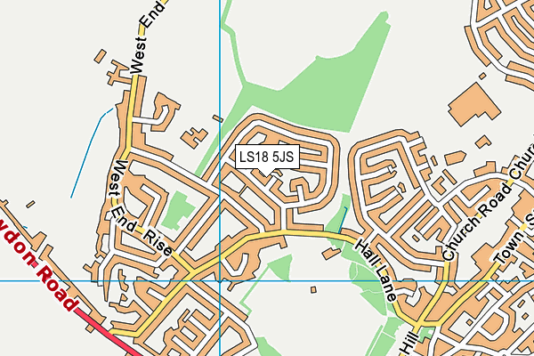 LS18 5JS map - OS VectorMap District (Ordnance Survey)