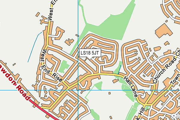 LS18 5JT map - OS VectorMap District (Ordnance Survey)