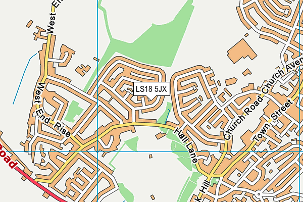 LS18 5JX map - OS VectorMap District (Ordnance Survey)