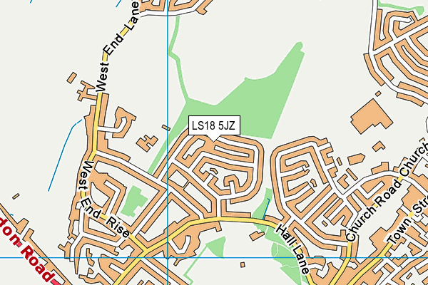 LS18 5JZ map - OS VectorMap District (Ordnance Survey)