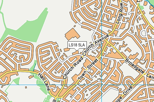 St Margarets Parish Church Hall map (LS18 5LA) - OS VectorMap District (Ordnance Survey)