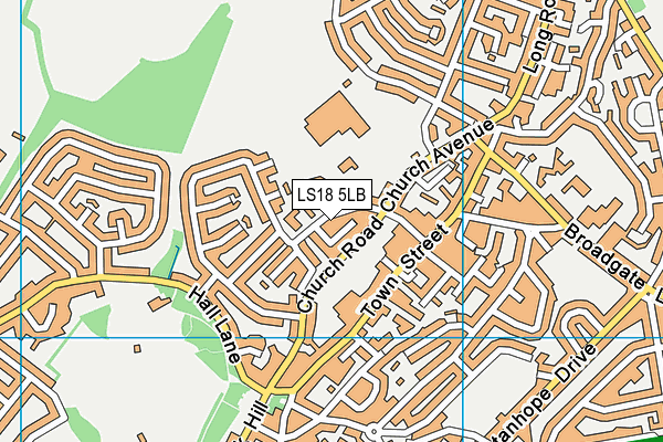 LS18 5LB map - OS VectorMap District (Ordnance Survey)