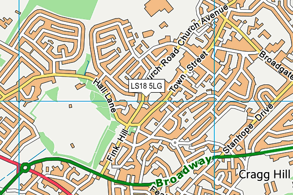 LS18 5LG map - OS VectorMap District (Ordnance Survey)