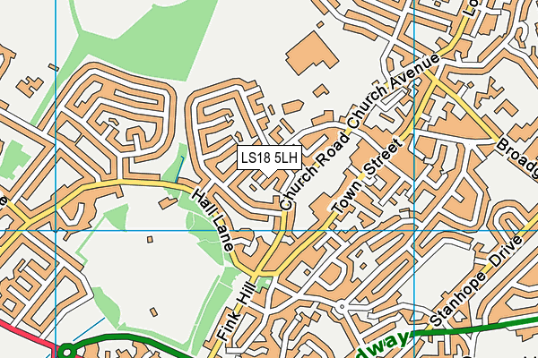 LS18 5LH map - OS VectorMap District (Ordnance Survey)
