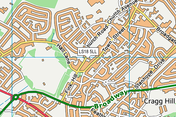 LS18 5LL map - OS VectorMap District (Ordnance Survey)