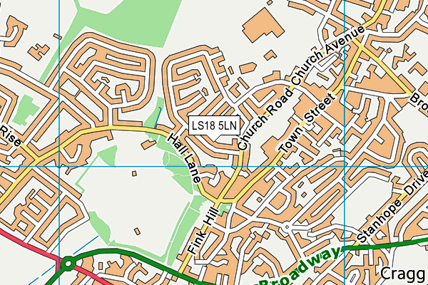 LS18 5LN map - OS VectorMap District (Ordnance Survey)