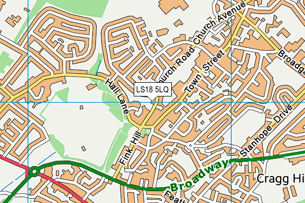 LS18 5LQ map - OS VectorMap District (Ordnance Survey)