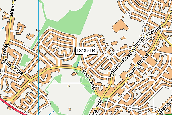 LS18 5LR map - OS VectorMap District (Ordnance Survey)