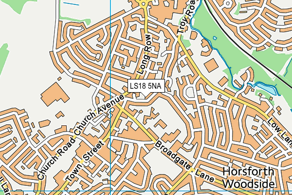 LS18 5NA map - OS VectorMap District (Ordnance Survey)