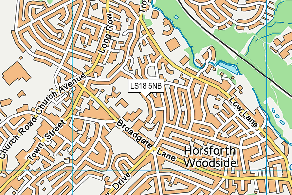 LS18 5NB map - OS VectorMap District (Ordnance Survey)