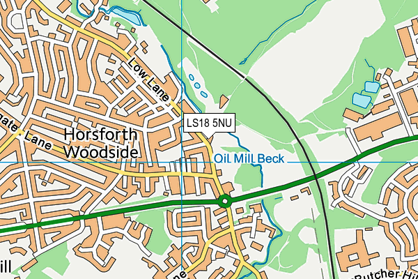 LS18 5NU map - OS VectorMap District (Ordnance Survey)