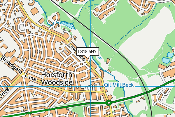LS18 5NY map - OS VectorMap District (Ordnance Survey)