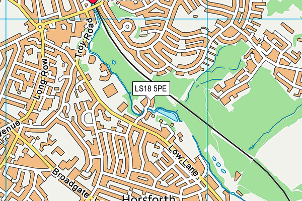 LS18 5PE map - OS VectorMap District (Ordnance Survey)