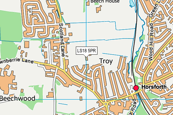 LS18 5PR map - OS VectorMap District (Ordnance Survey)
