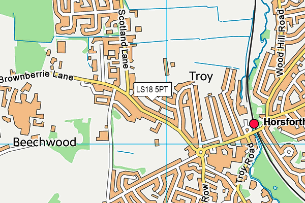 LS18 5PT map - OS VectorMap District (Ordnance Survey)