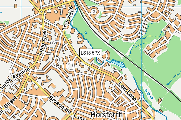 LS18 5PX map - OS VectorMap District (Ordnance Survey)