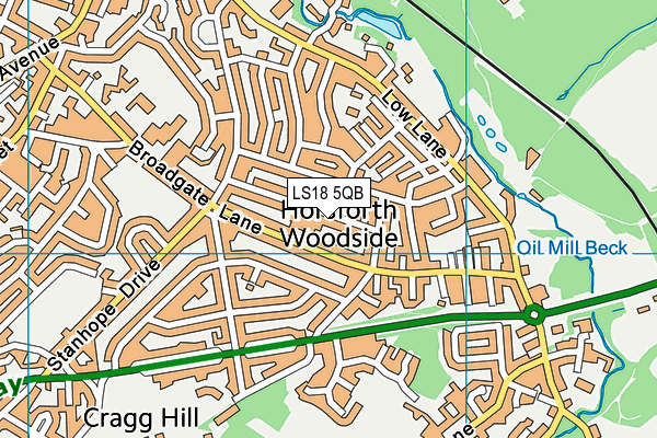 LS18 5QB map - OS VectorMap District (Ordnance Survey)